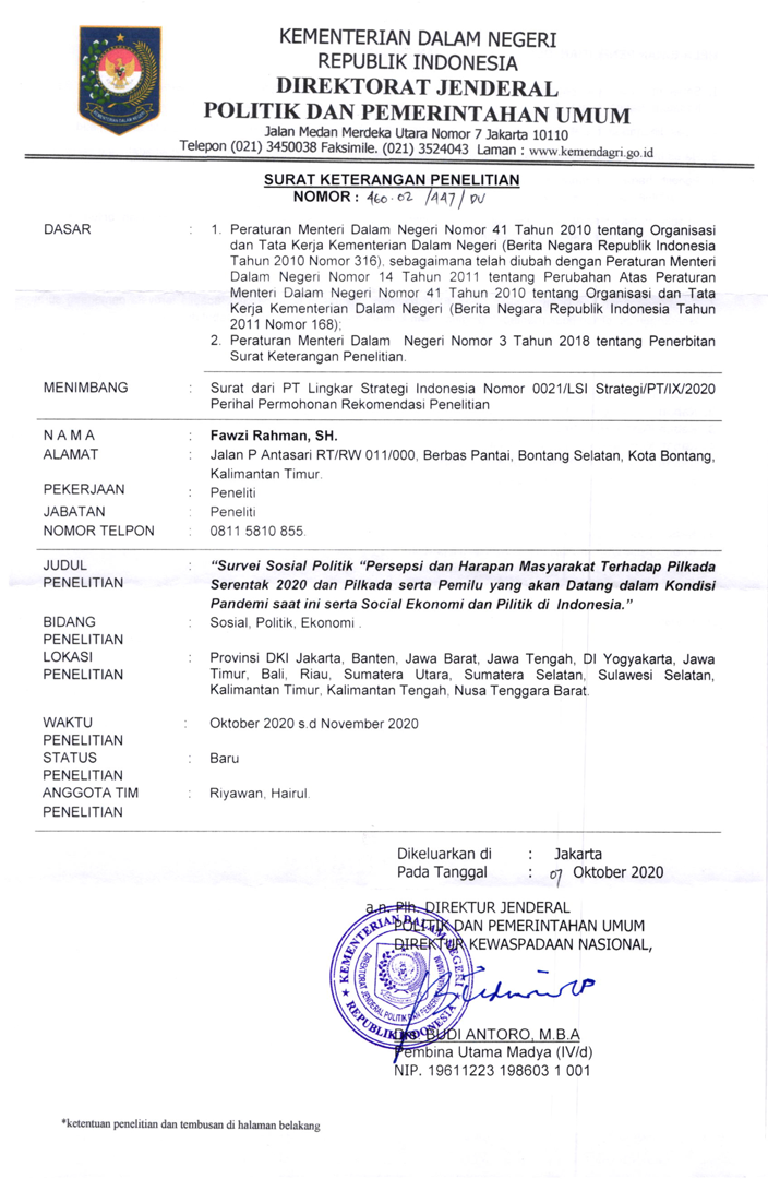 Izin Survei Nasional Izin Survei Nasional - 01